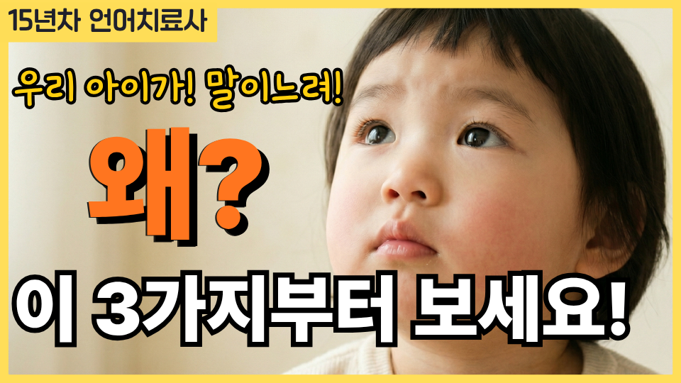 말 느린 아이, 언어치료에서 제일 먼저 보는 3가지
